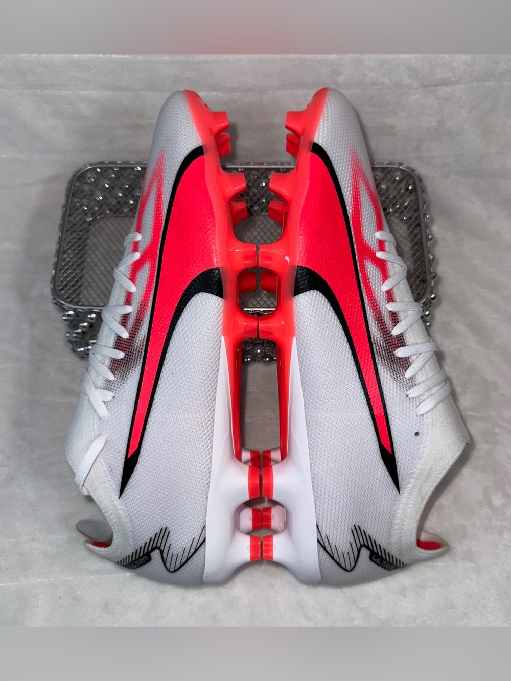 Puma White Black Red Soccer Cleats